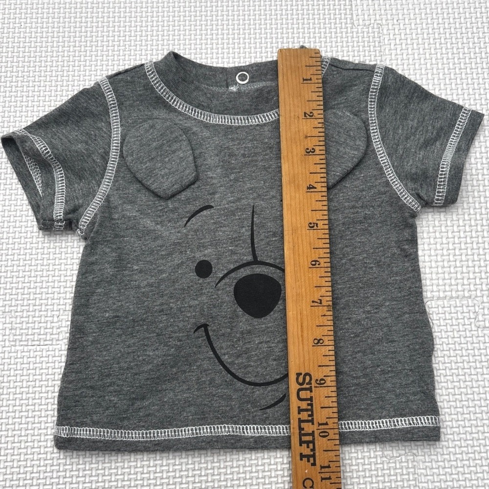 Disney Baby Pooh Shirt 3M Gray Short Sleeve Graphic Tee Cute Soft Infant Top - Picture 6 of 6